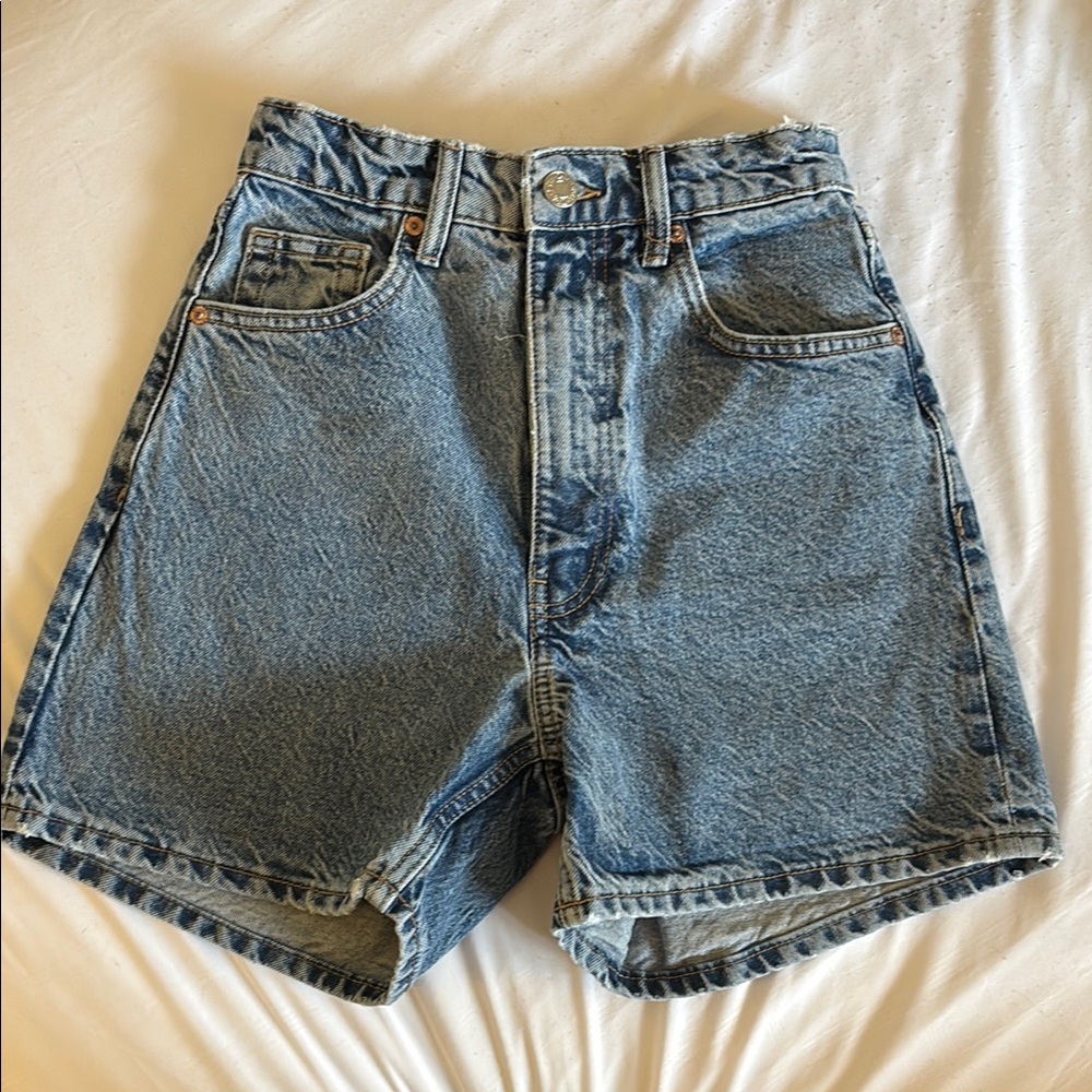 Zara Blue Jean Mom Shorts